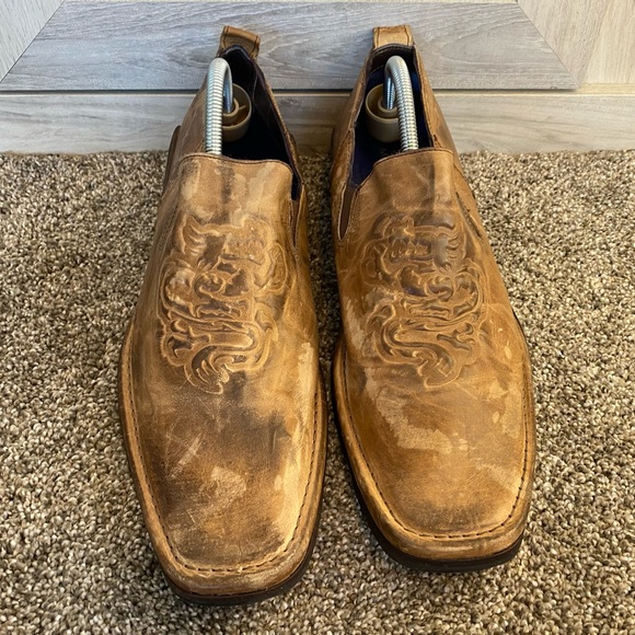 Mark Nason Rock Never Dies Brown Distressed Leather Loafers Shoes Size 10.5 - Picture 3 of 12